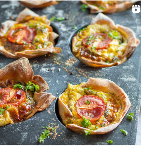 Mini Quiches met spinazie, feta & Italiaanse kruiden