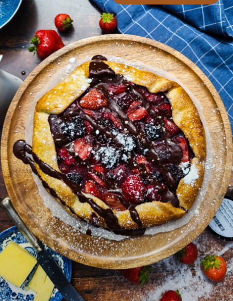 Galette met chocolade en rood fruit