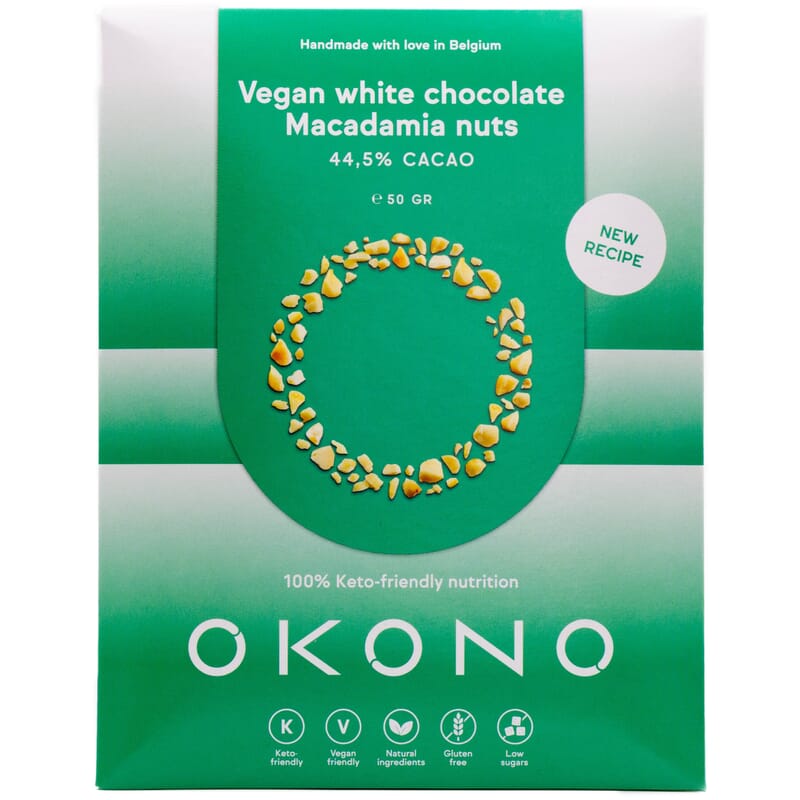 OKONO - Keto vegan witte chocolade macadamianoten