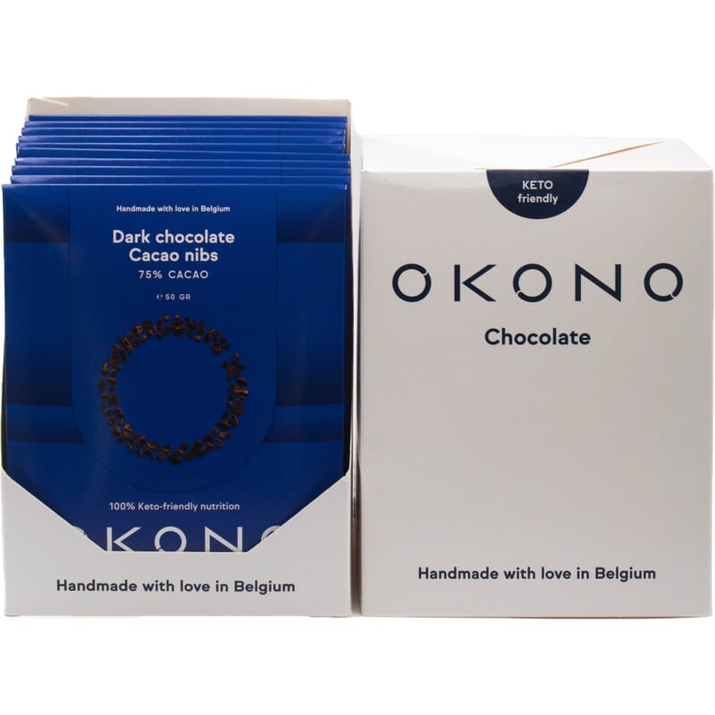 OKONO - Keto donkere chocolade cacao nibs