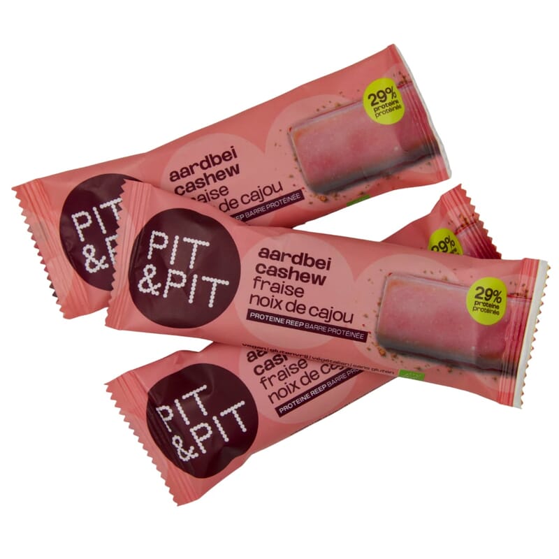 Eiwitreep aardbei-cashew bio
